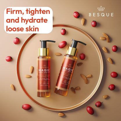 Besque Magic Body Oil, 3.4 FL OZ, After Shower Body Oil For Women, Hydrating Skin Care For Full Body That Plumps, Tightens, and Firms Skin With Natural Ingredients, Luxury Spa Gifts